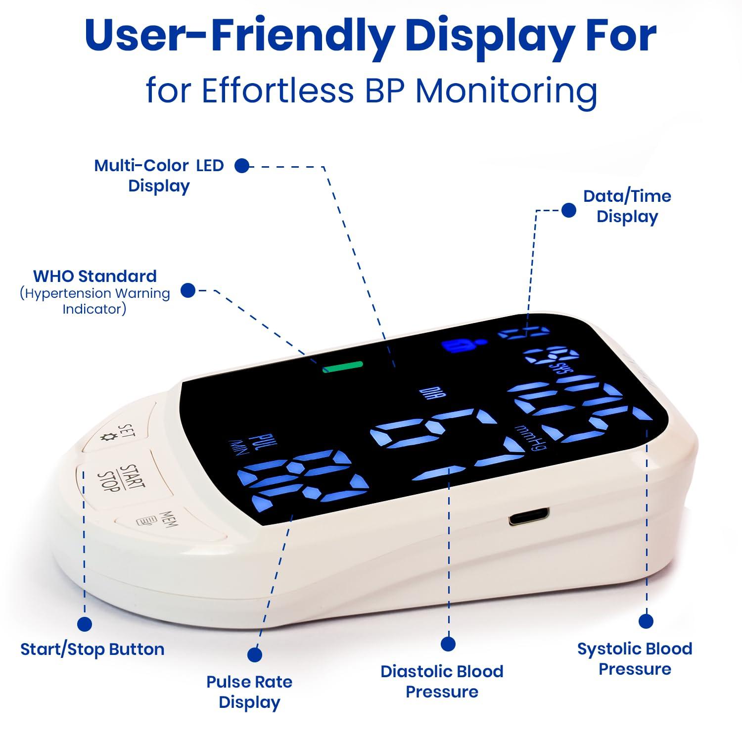 AGEasy AGEasy (Max Group) Fully Automatic Digital Blood Pressure Monitor | 2 Years Warranty | Portable, Lightweight BP Machine for Monitoring Hypertension & Managing Heart Health| Arm Circumference (22-42cm)