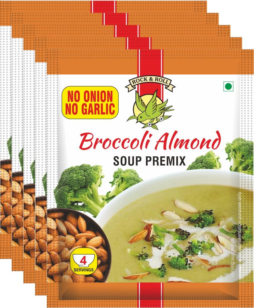 ROCK & ROLL JAIN BROCCOLI ALMOND SOUP PREMIX (PACK OF 5)