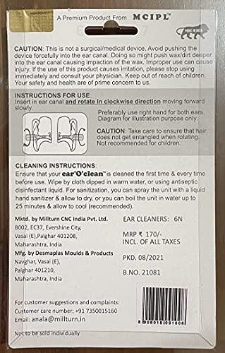 MCIPL ear’O’clean Ear Cleaner And Ear Wax Remover / Ear Scratcher (Multicolour) - Pack of 6 | Reusable ear cleaner made of very soft material to avoid injury while cleaning | Can be used as an ear-scratchin