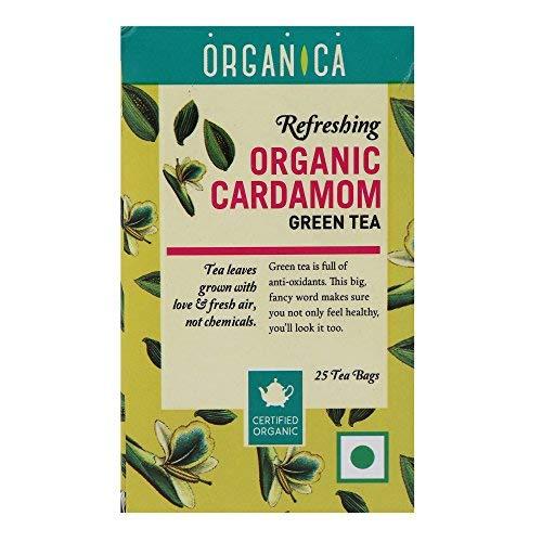 Organica Organica Cardamom Green Tea Elaichi Chai 25 Tea Bags