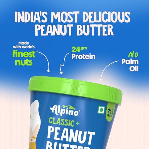 Alpino ALPINO Classic Peanut Butter Crunch 200 G - Roasted Peanuts, Brown Sugar & Sea Salt - 24g Protein, Gluten Free Plant Based Peanut Butter Crunchy