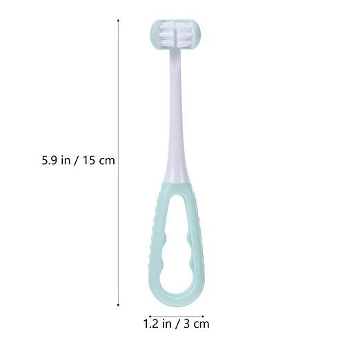 KTMGlobal KTM 3 Sided Autism Toothbrush Kids Toothbrush Soft Bristle Toothbrush Toddler Toothbrushes Sky- blue