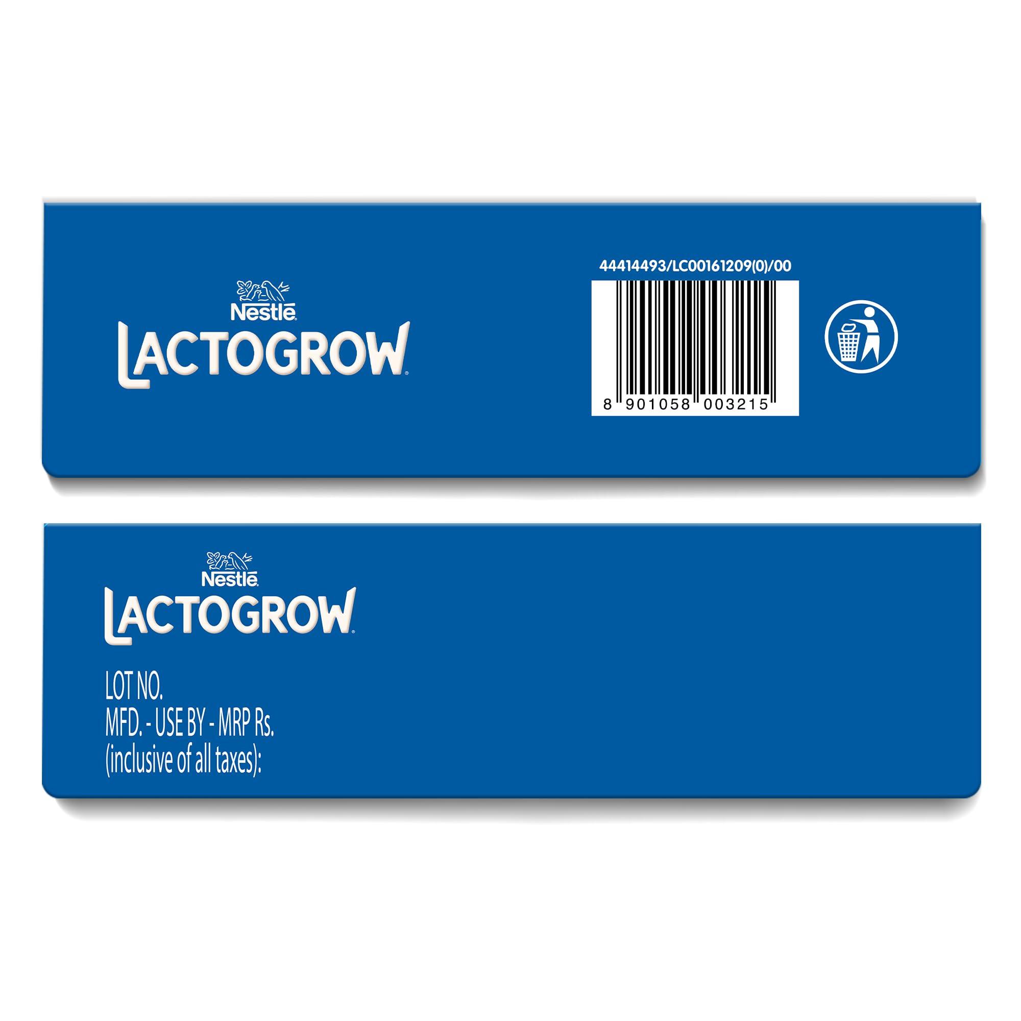 Nestle LACTOGROW Nestle LACTOGROW Nutritious Milk Drink Powder | Biscuity Vanilla Flavour (2-6 Years), (Pack Of 2), 800g, Bag-In-Box Pack