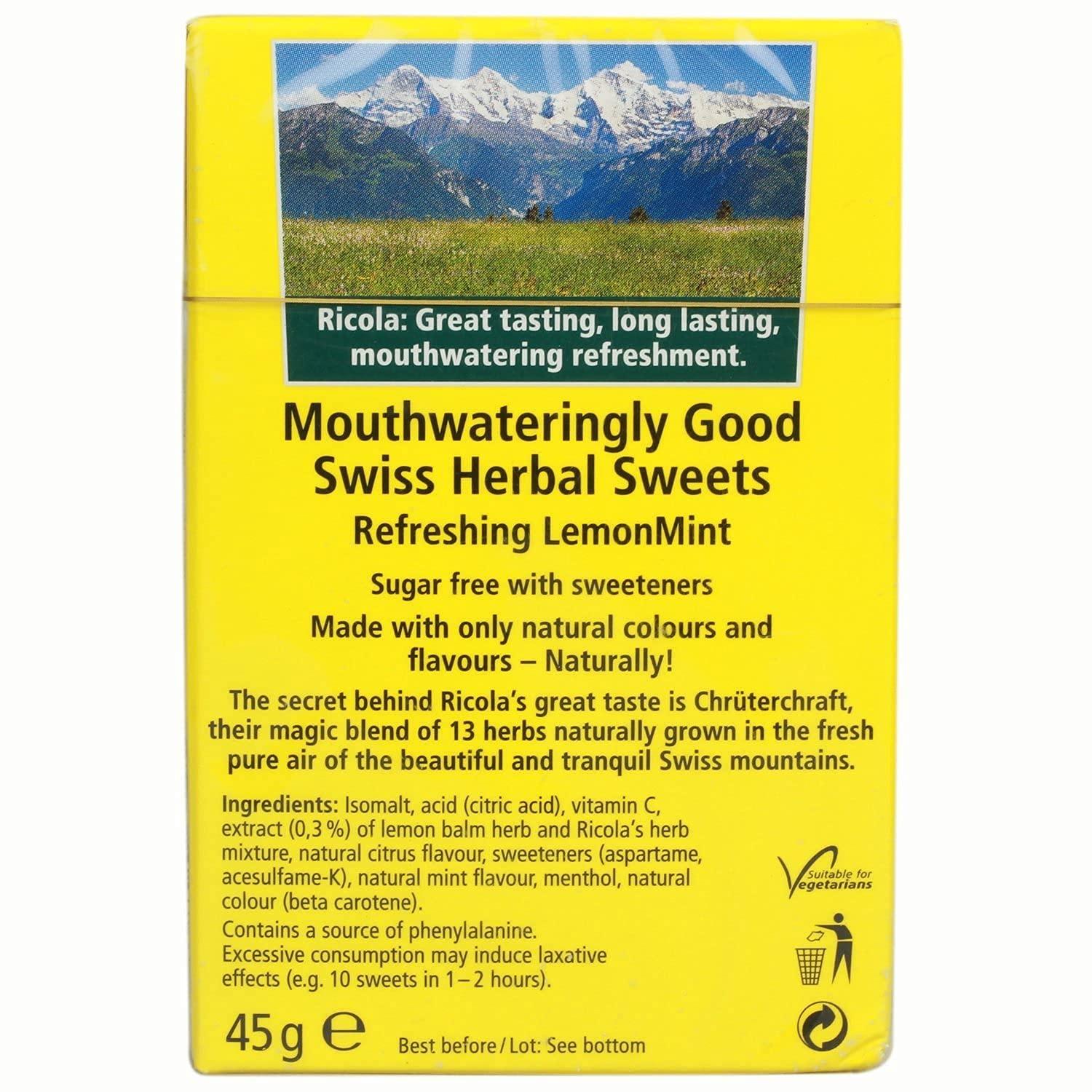 Ricola Ricola Lemon Mint Candy, 1.59 oz  45 g