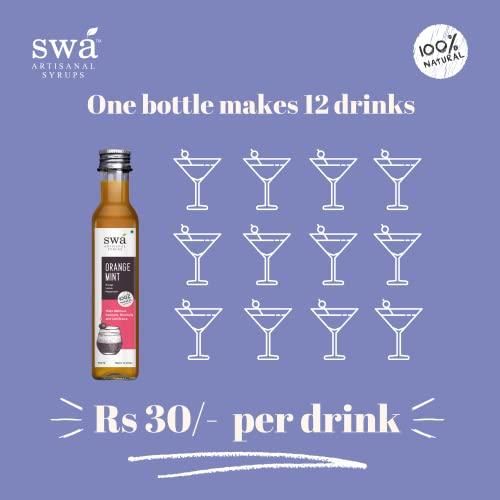 Swa Artisanal Syrups Swa Artisanal Syrups - Tequila Cocktail Mixer Combo, 100% Natural, Makes 24-30 Drinks - Pack of 2 Syrups (250ml x 2)