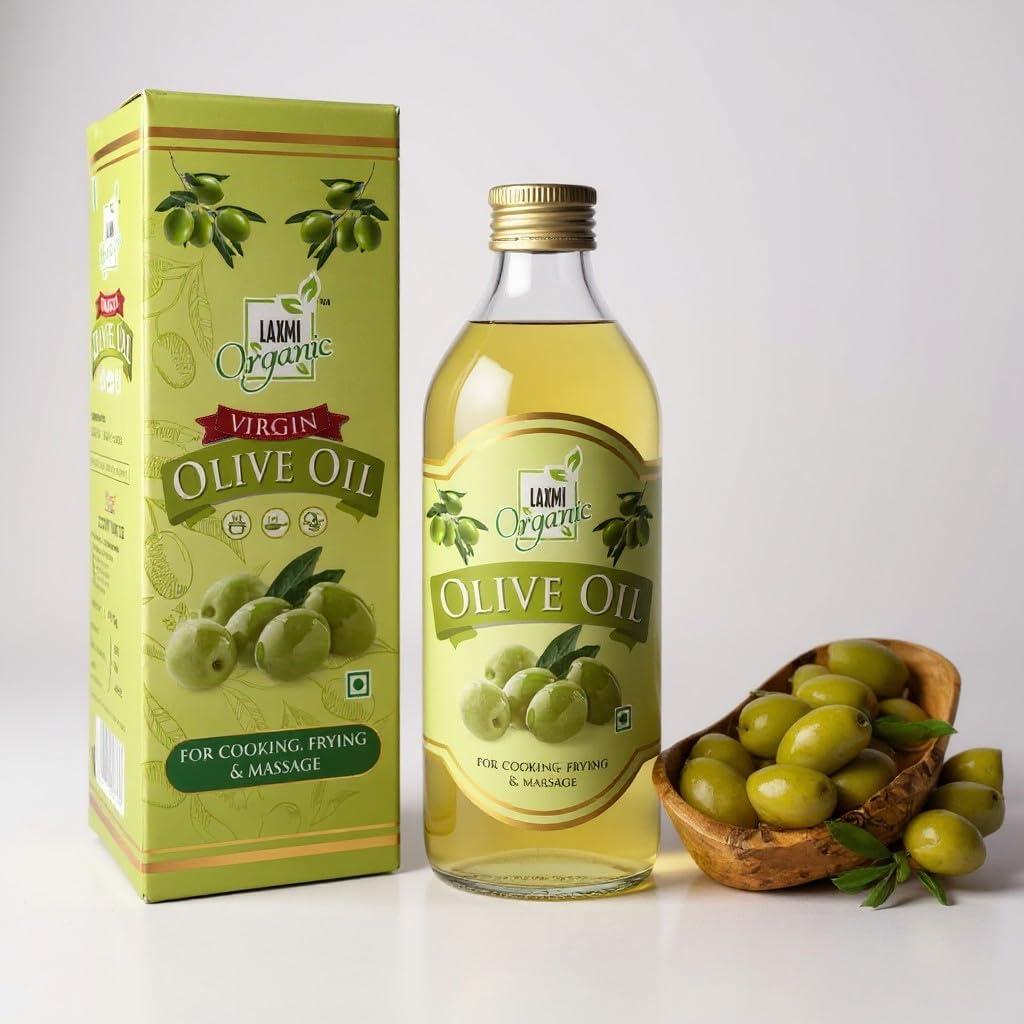 LAXMI ORGANIC OLIVE OIL Jaitun ka tel tail original light edible for extra baby body massage hair virgin cooking oils (1000)