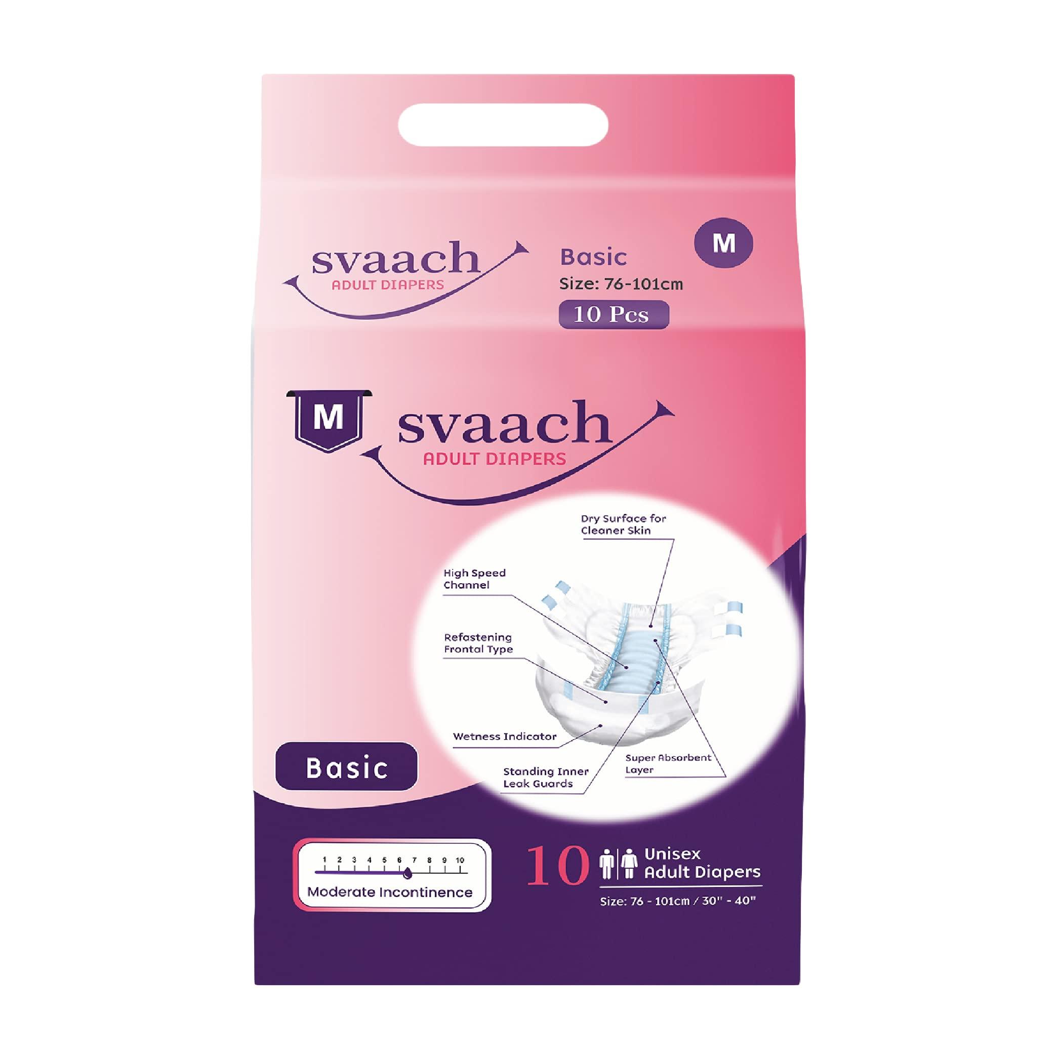 Svaach Svaach Basic Adult Diaper Sticker Type Medium (Pack of 3) 30 pcs