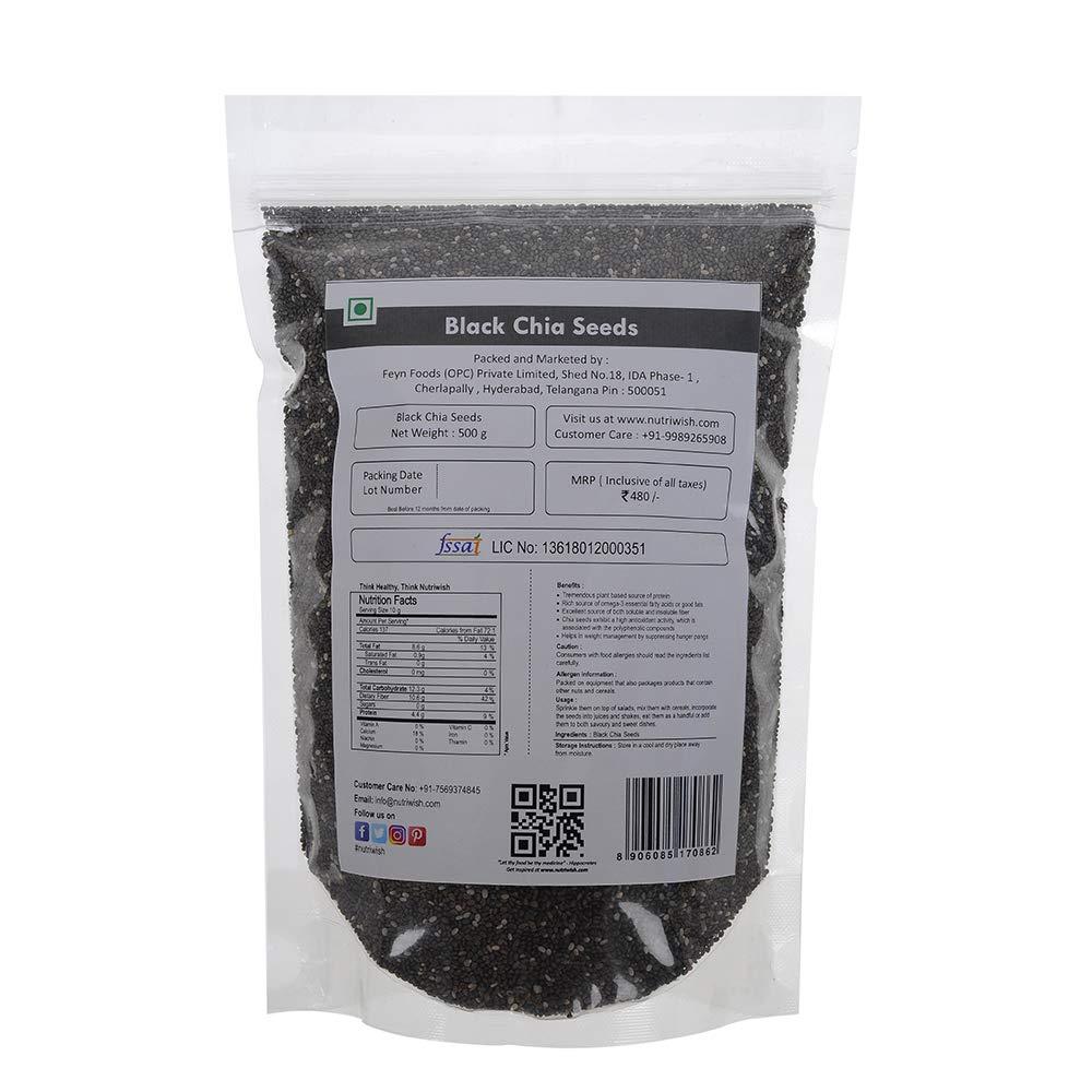 Nutriwish Nutriwish Premium Chia Seeds 500 gm | - Omega-3 and Fiber Rich Superfood