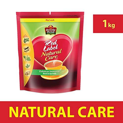 RED LABEL Red Label Natural Care Tea, Chai Made with 5 Ayurvedic Herbs, 1 Kg + Red Label Tea, Blend Of Tea Rich In Healthy Flavonoids, Makes Tasty And Healthy Chai, 1 kg (Premium Blend)