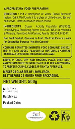 Vitaz VITAZ Instant Fruit Drink Powder - Guava 500 grams Jar