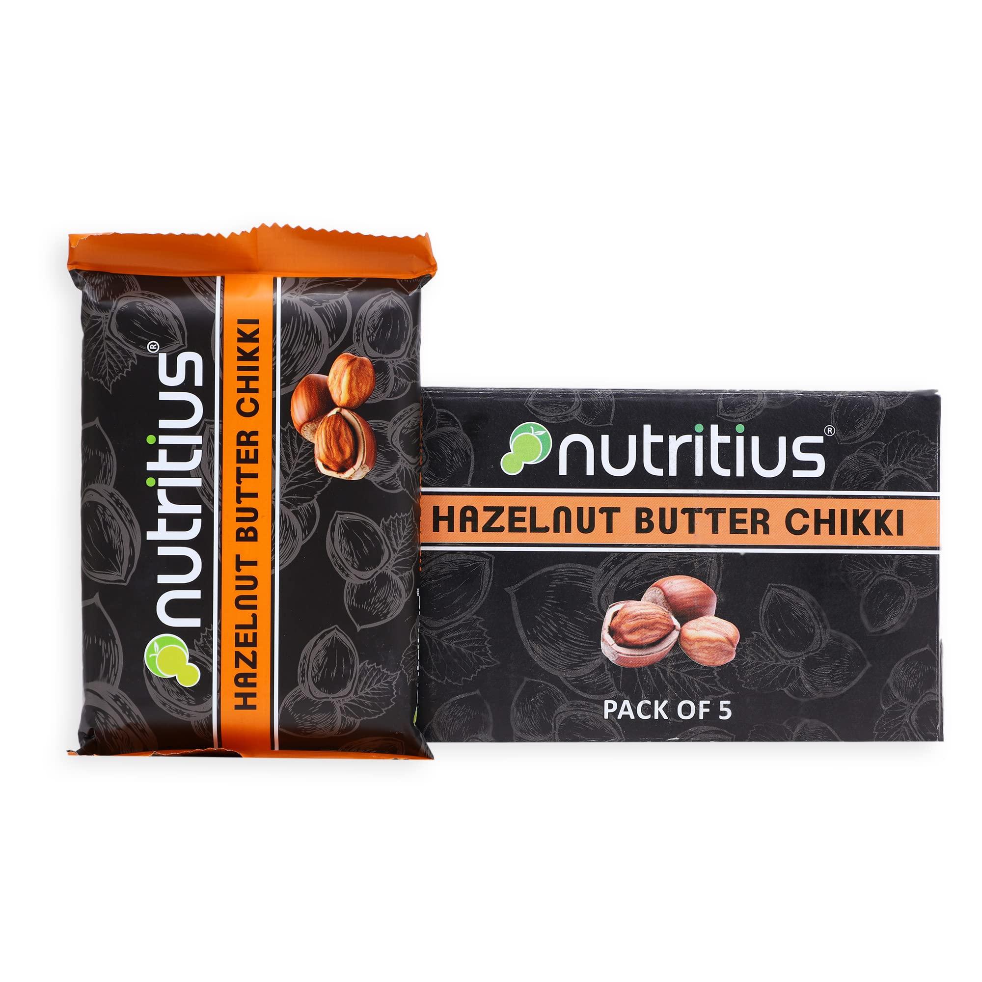 Nutritius Nutritius Hazelnut Butter Chikki, 125 grams (Pack Of 10) - Family Pack