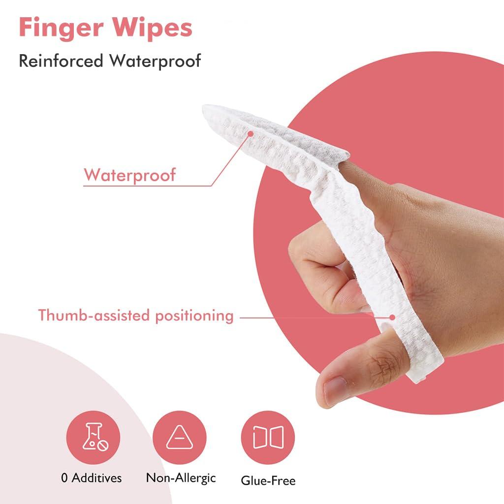 SNOWIE SOFT SNOWIE SOFT 30Pcs Baby Teeth Cleaning Wipes Gum Friendly Soft Baby Use Dental Wipes Finger Cot Tooth Tissues Dry & Wet Use Baby Oral Cleaning Tissues for 0-24 Months