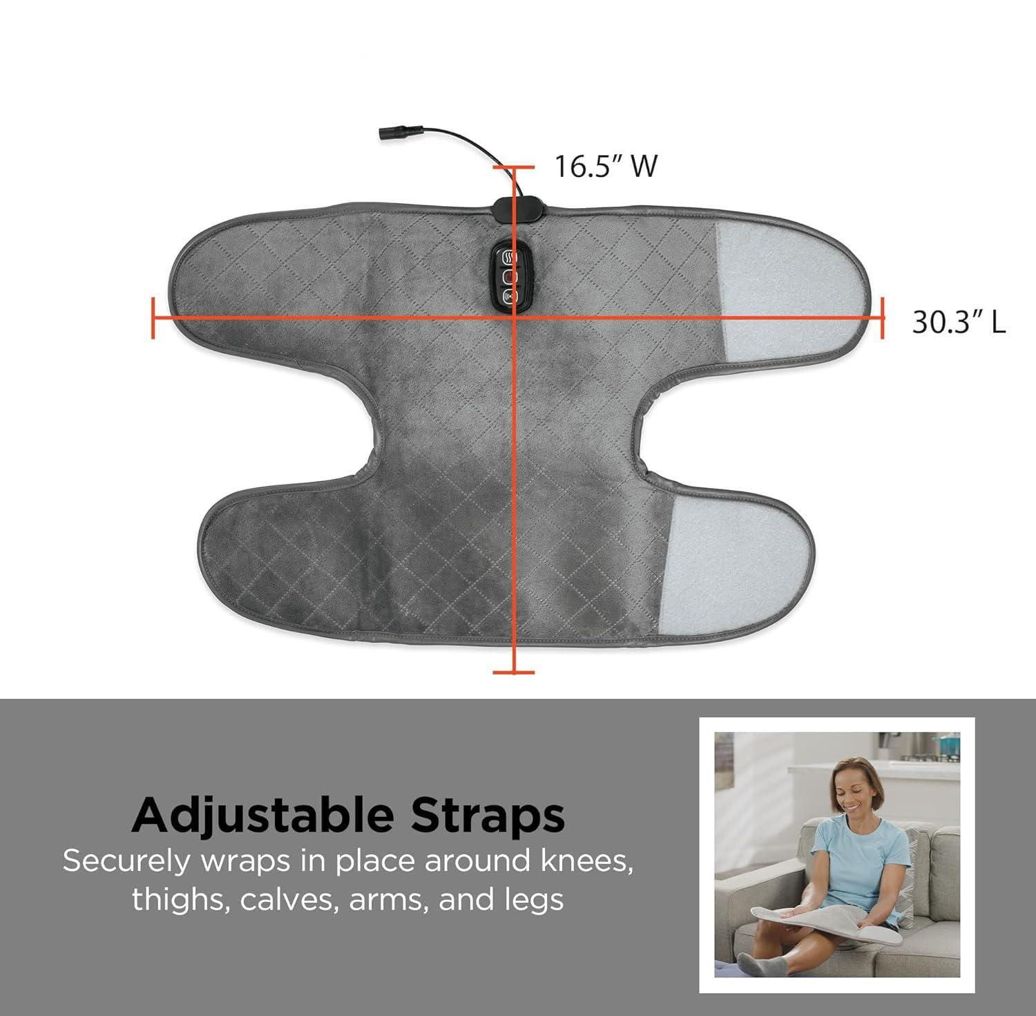 AWOKZA AWOKZA Knee Wraps Massaging Heated Knee Brace Wrap, Therapeutic Electric Heating Pad,Heat & Massage 2 Heat & 5 Message Settings for 10 Relaxing Combinations Massager for Muscles Pain Relief