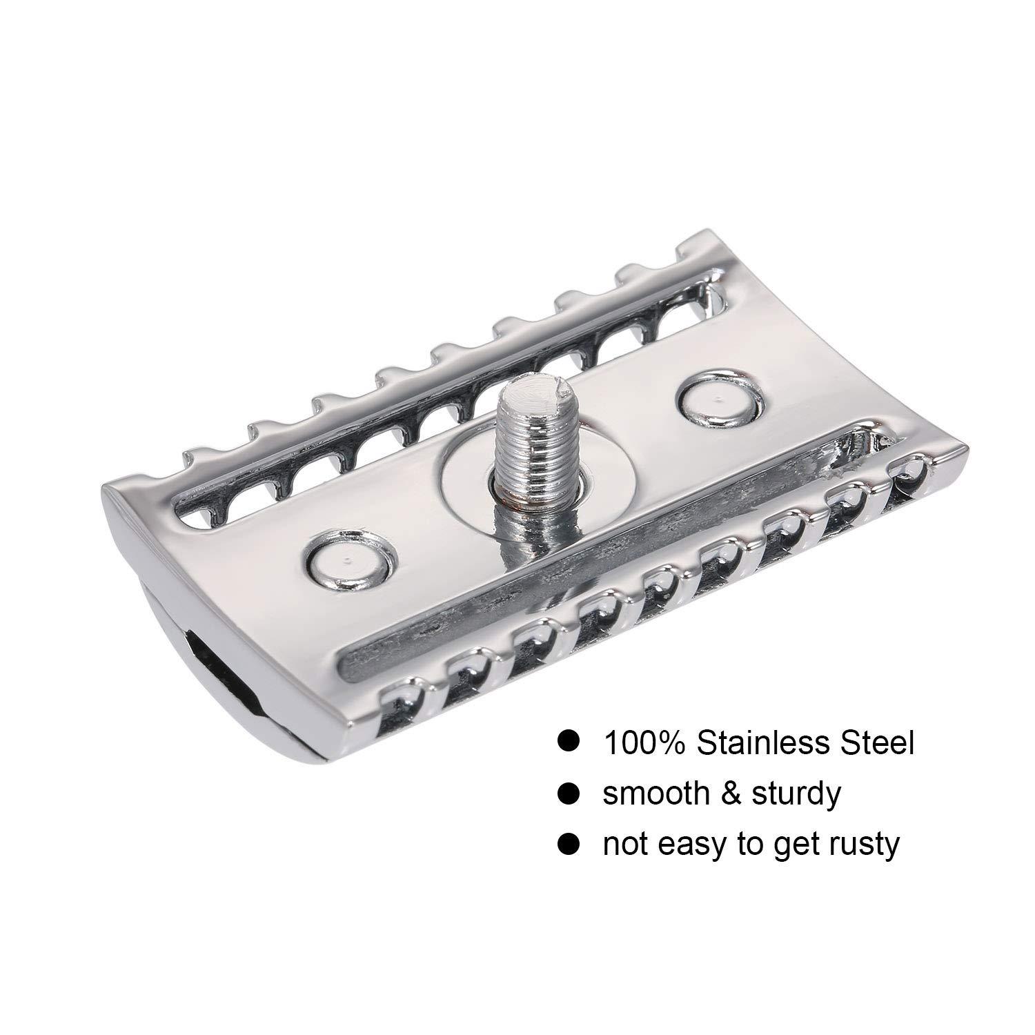 Honeytecs Honeytecs Double Edge Safety Razor Stainless Steel Open Comb Head Men Safety Razor Head Beard Shaving Tool for Barber Male Home Use