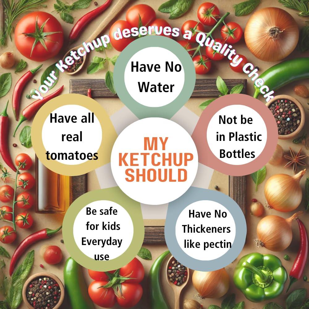 The True Tomato The True Tomato Ketchup 220 Gram | Homemade And Made To Order | 100% Natural | 80% Fresh Tomatoes |No Chemicals,No Added Colors,No Cornstarch, No Oils, No Preservatives,No Thickeners