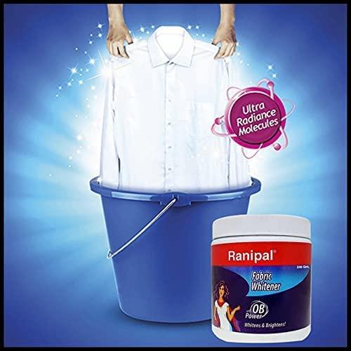 Generic Ranipal Fabric Whitener/Cloth Whitener for Your White and Colored Clothes | Ranipal Fabric Whitener Powder Detergent - Pack of 4 (80 Gm) with One Key ring