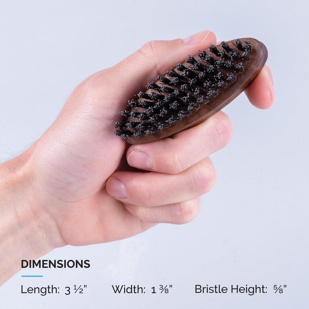 ZEUS ZEUS 100% Boar Bristle Pocket Beard Brush, Medium-Firm Bristles