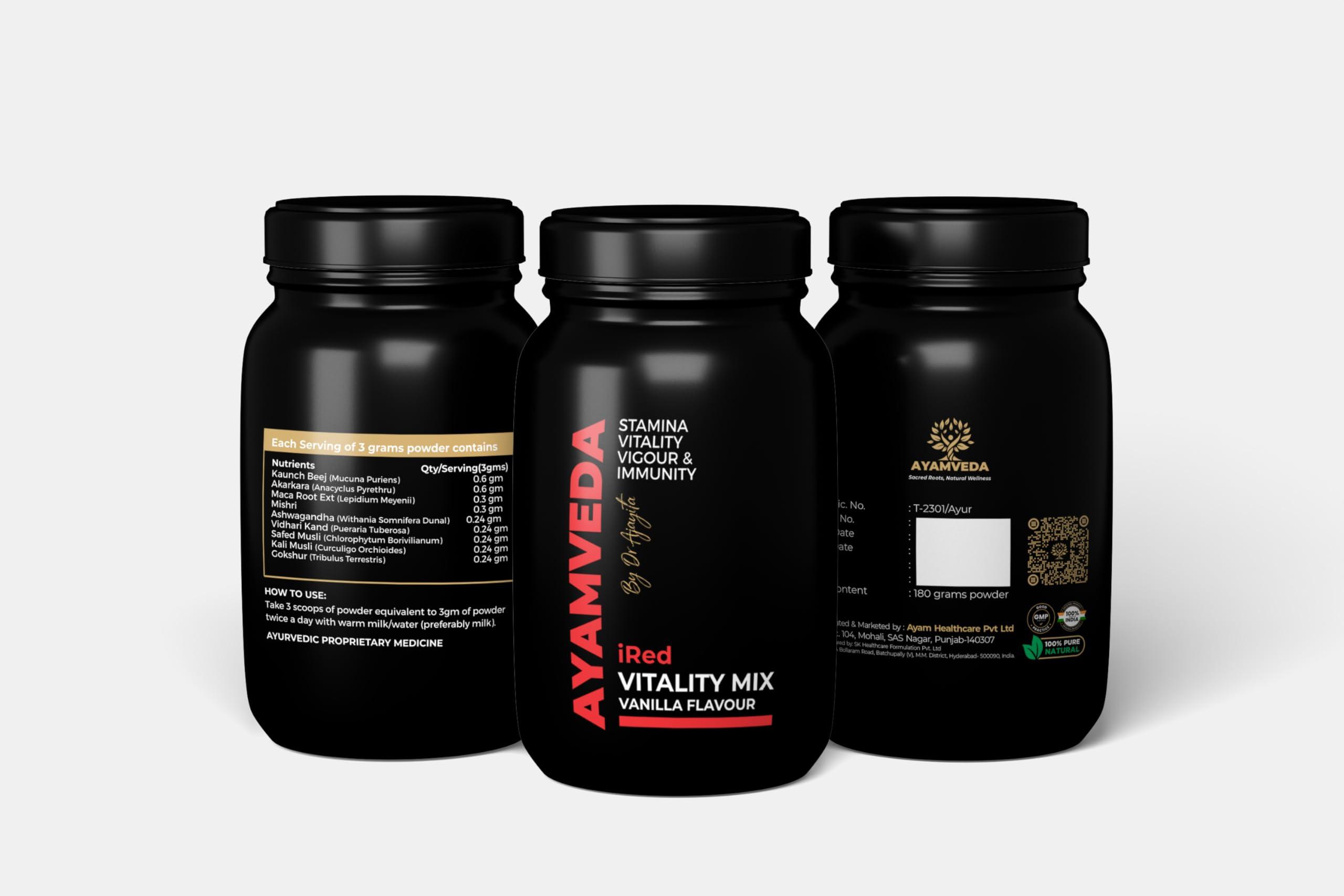 I-RED I-RED Ayamveda By Dr.Ajayita\'s - Combo | Massage Oil And Powder | Men Strength And Stamina (1 Month)