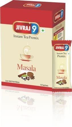Jivraj 9 Jivraj 9 Combo Pack of Instant Tea Premix, Masala Instant Tea Premix (Pack of 2) & Lemon Grass Instant Tea Premix (Pack of 2), 10 Sachets Each, Pack 4