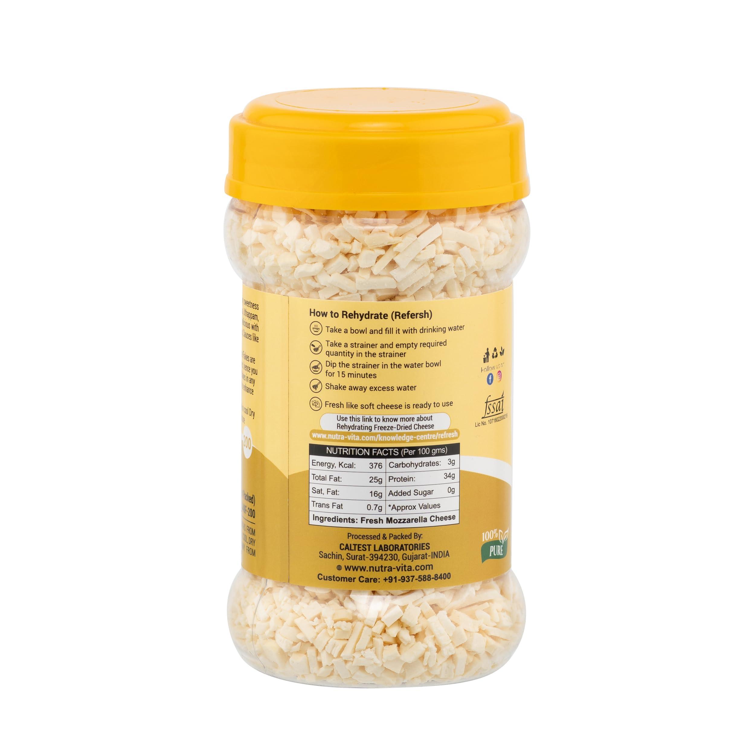 Nutra Vita Nutra Vita Freeze Dried fine Mozzarella Cheese Flakes (200gm)