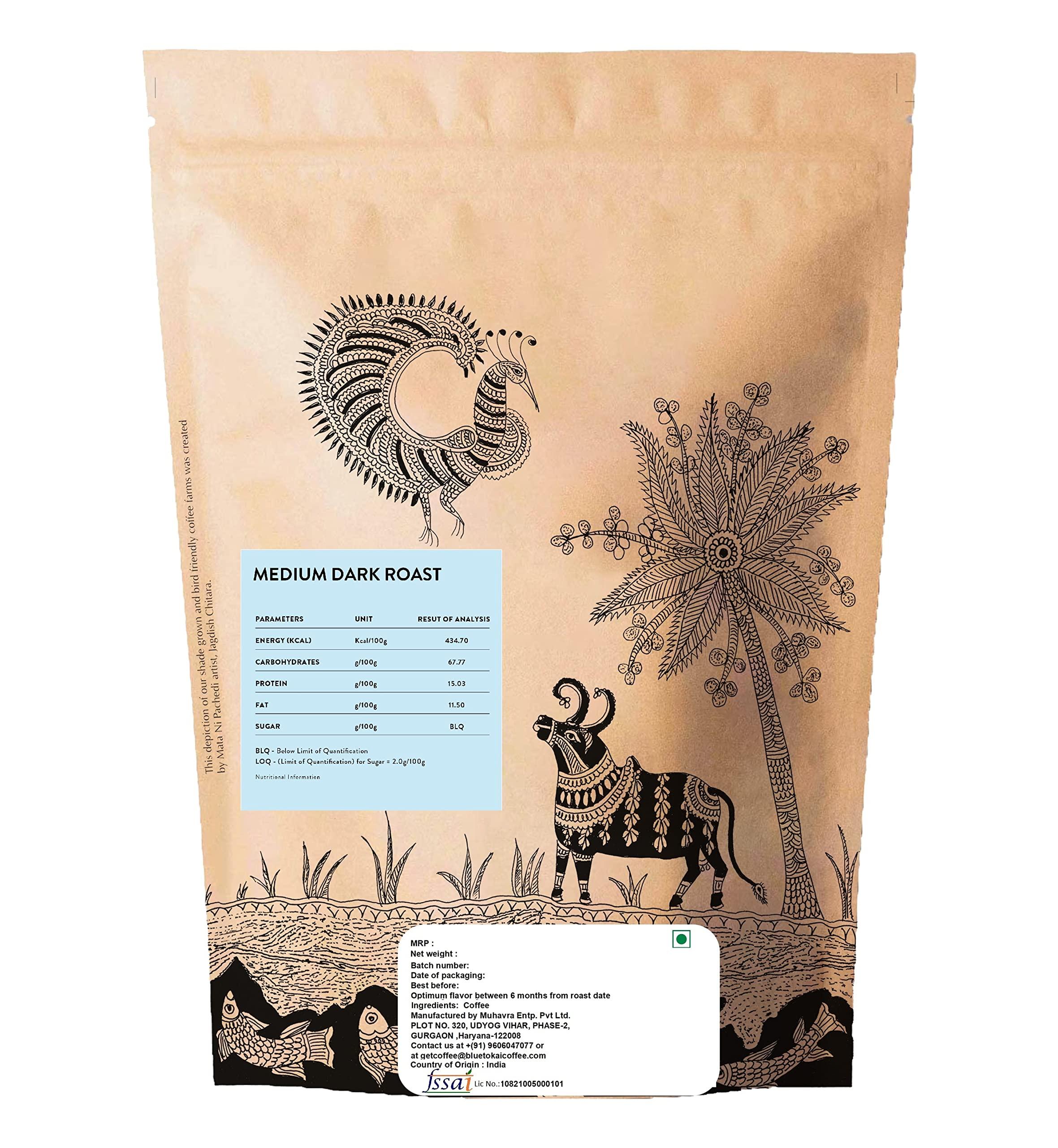 Blue Tokai Coffee Roasters Blue Tokai Coffee Roasters Baarbara Estate - Medium Dark Roast (South Indian Filter Grind) 500g | Made With 100% Specialty Grade Arabica Freshly Roasted Ground Coffee, Bag