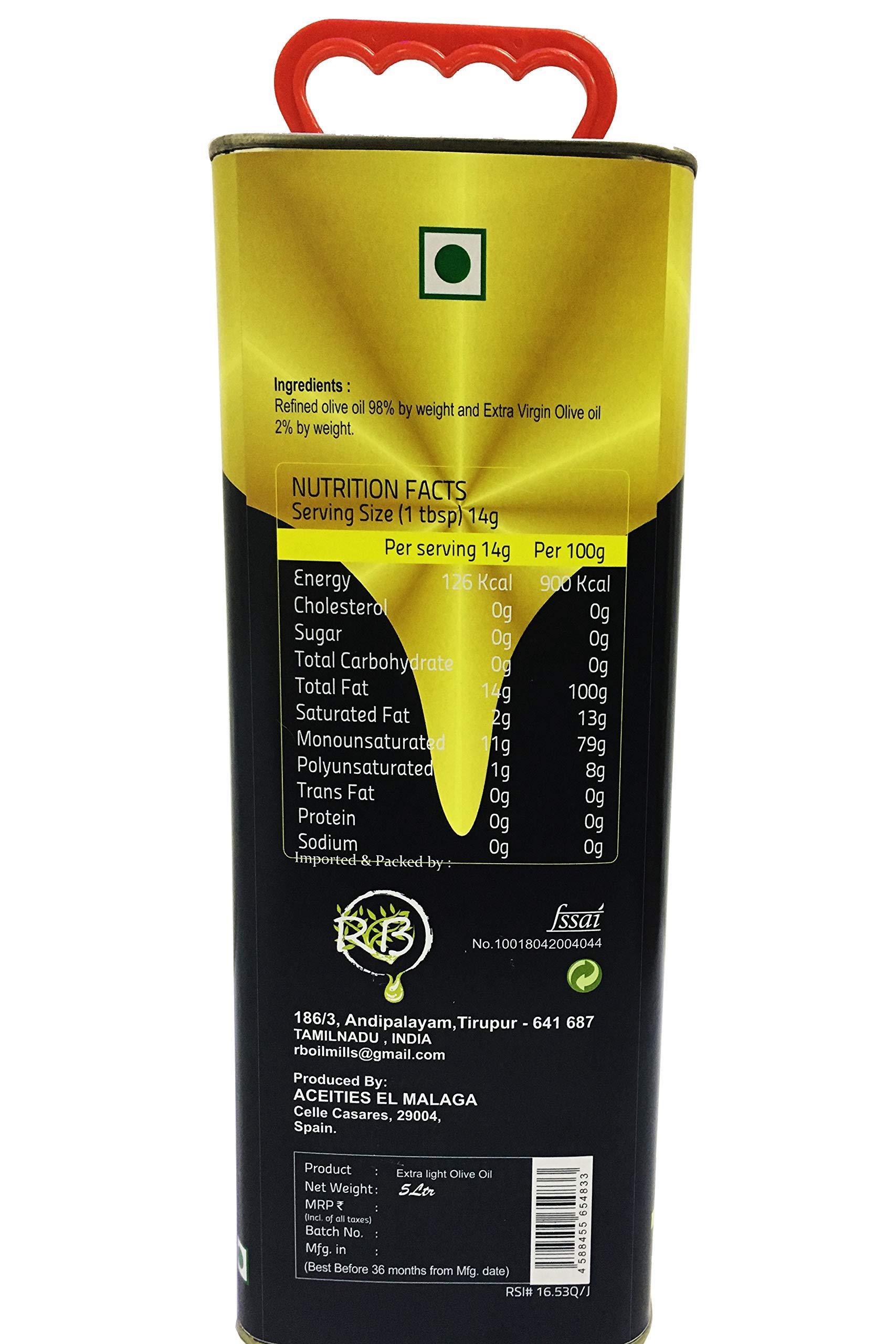 ONE AND ONLY OLIVE ONE AND ONLY OLIVE O3 Extra Light Olive Oil -5 Ltr