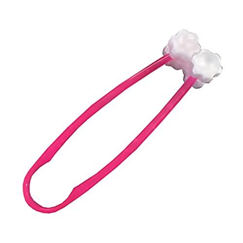 TEHAUX Face Massage- 2pcs Cat Roller Relaxer Silicone Grooming Brush Tool Face- Lift Legs Massage Rose Red