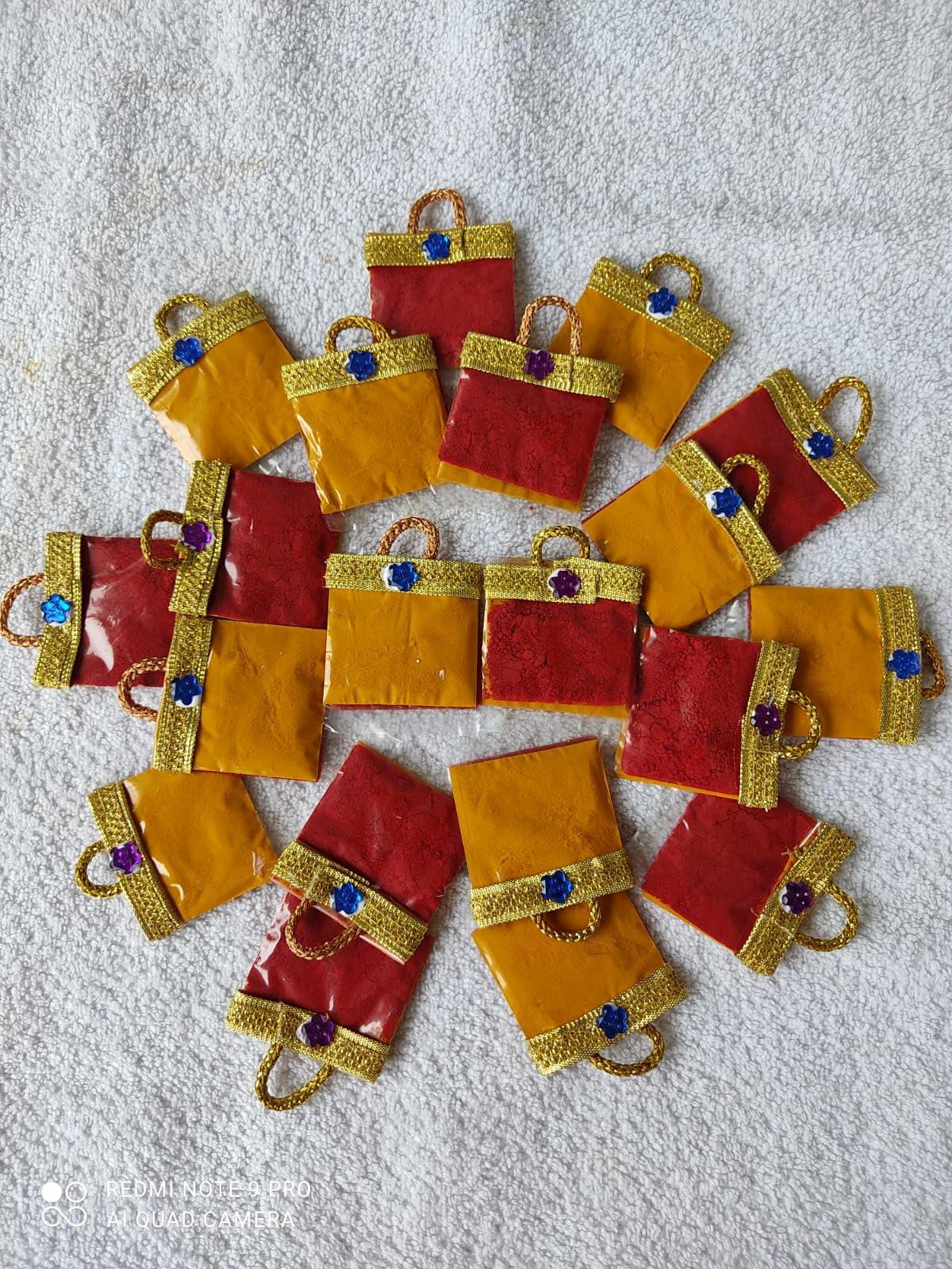 Wedding Creations Wedding Creations Haldi Kumkum Hand Bag Pouches 50pcs