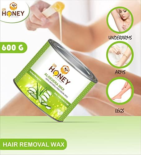 DR HONEY DR HONEY Combo Heater and aloe Vera wax | Hair Removal Waxing Kit Women (green color wax) aloe Vera wax and wax heater strip and stick 600 gram for all skin type full body wax aloe Vera wax