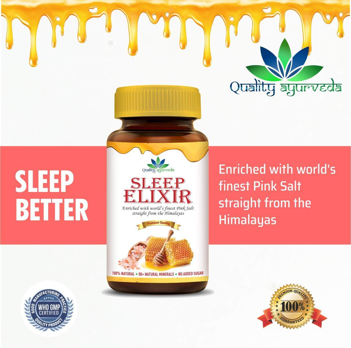 Quality Ayurveda Quality Ayurveda Sleep Elixir Raw Honey With Pink Himalayan Salt For Better & Sound Sleep Pack of 3