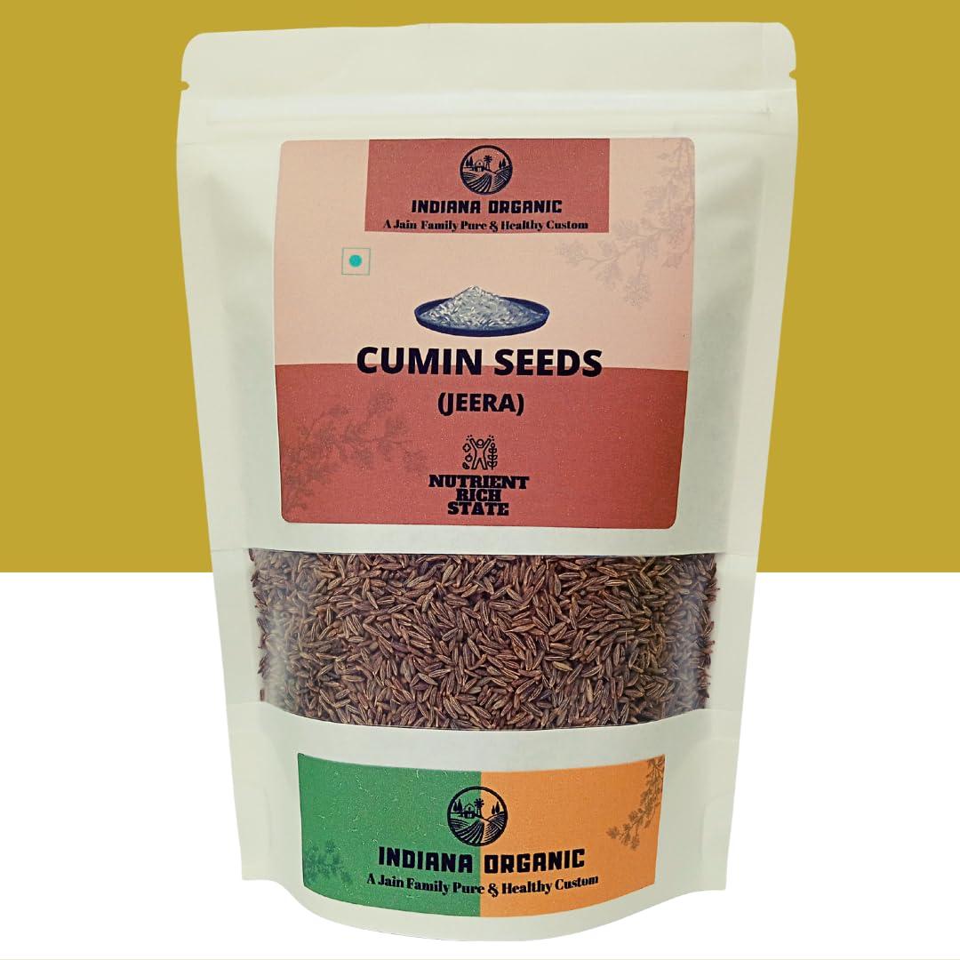 INDIANA ORGANIC Indiana Organic Combo, Cumin Seeds (Jeera) - 200 Gram, Fennel Seeds (Saunf) - 200 Gram Each