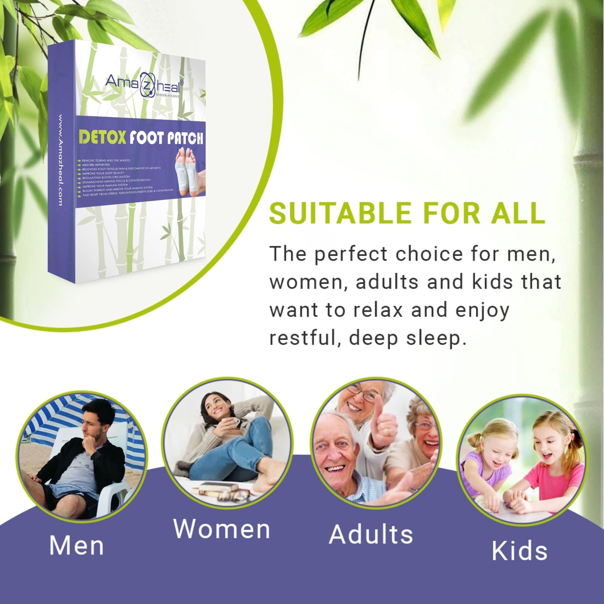 AMAZHEAL AMAZHEAL Premium Detox Foot Pad, Cleansing Toxin Remover Foot Patches, Organic Patch, For Men & Women (1 BOX = 30 Patches For 15 Days)