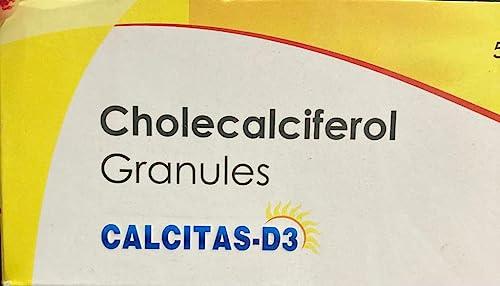 SUPPORT LifeCare SUPPORT LifeCare Intas Calcitas-D3 60, 000 IU Cholecalciferol Sachet, Vitamin D3 Granules Powder-Pack of 10 Sachet