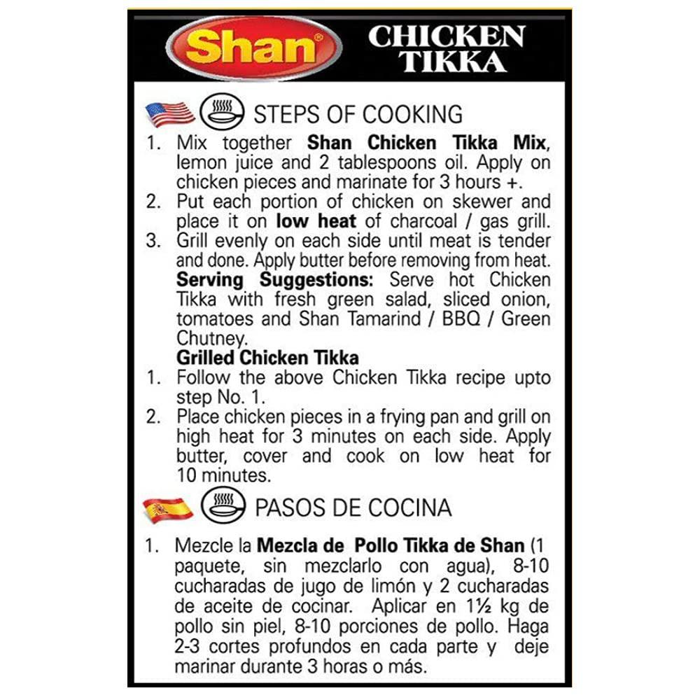 Shan Shan Chicken Tikka Recipe and Seasoning Mix, 6 X 50 g