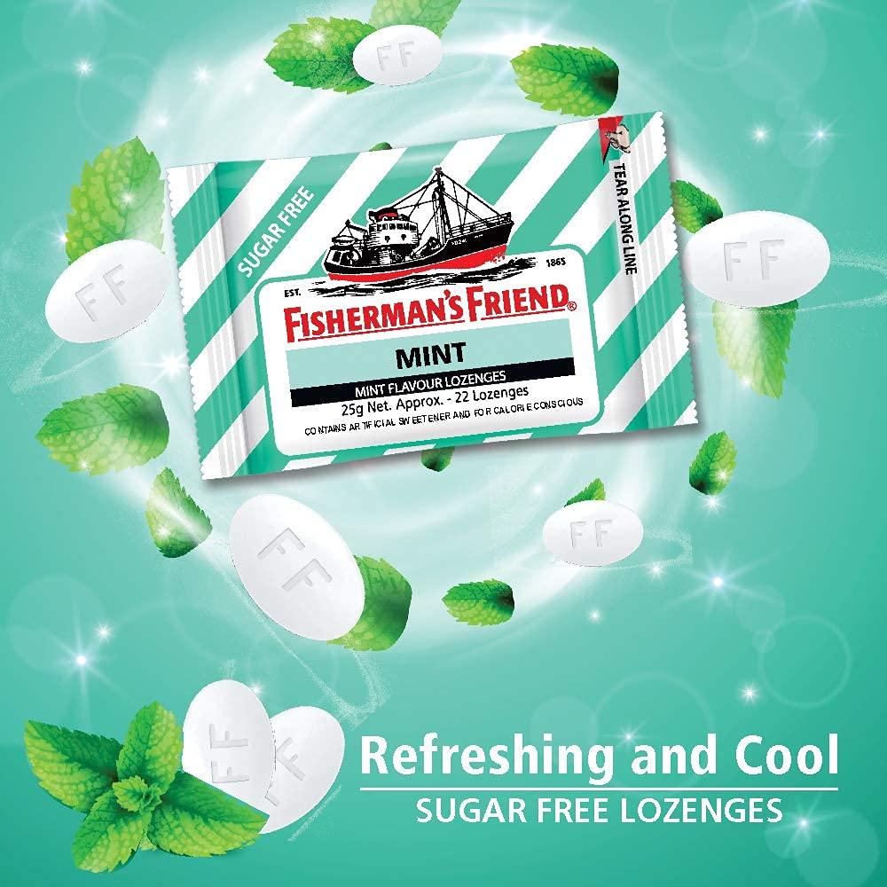 Fisherman's Friend Fisherman\'s Friend Mouth Freshener, Refreshing and Cool Lozenges - Mint, 22 count each (Pack of 3)