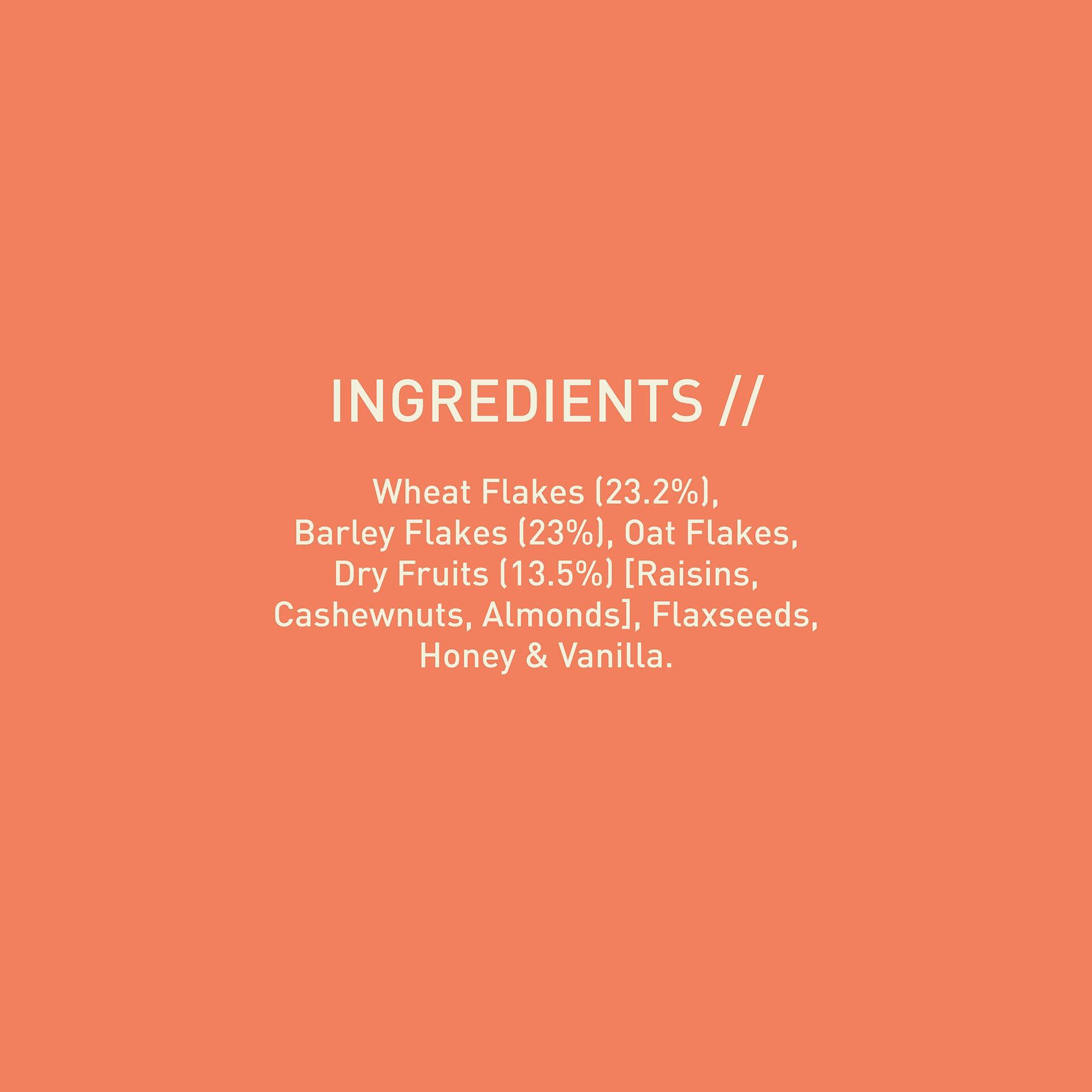 Nourish Organics Nourish Organics Honey Crunch Muesli, 300g Pack | Healthy and Nutritious Breakfast Cereals with Whole Nuts | No Refined Sugar | Clean Label