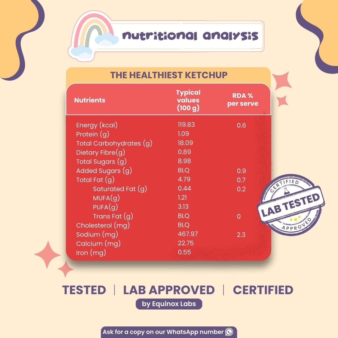 FeedSmart FeedSmart Feed Smart The Healthiest Ketchup- Made With 80% Farm Fresh Tomatoes And Vegetables| 100% Clean & Natural | No Sugar | No Preservatives | 225 Gm | Pack Of 4