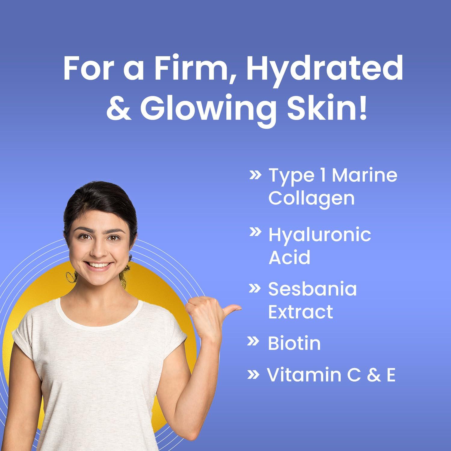 Dr. Morepen DR. MOREPEN Marine Collagen Skin Protein Powder With Hyaluronic Acid, Vitamin C, Sesabania & Biotin | Pineapple Flavour | 250g