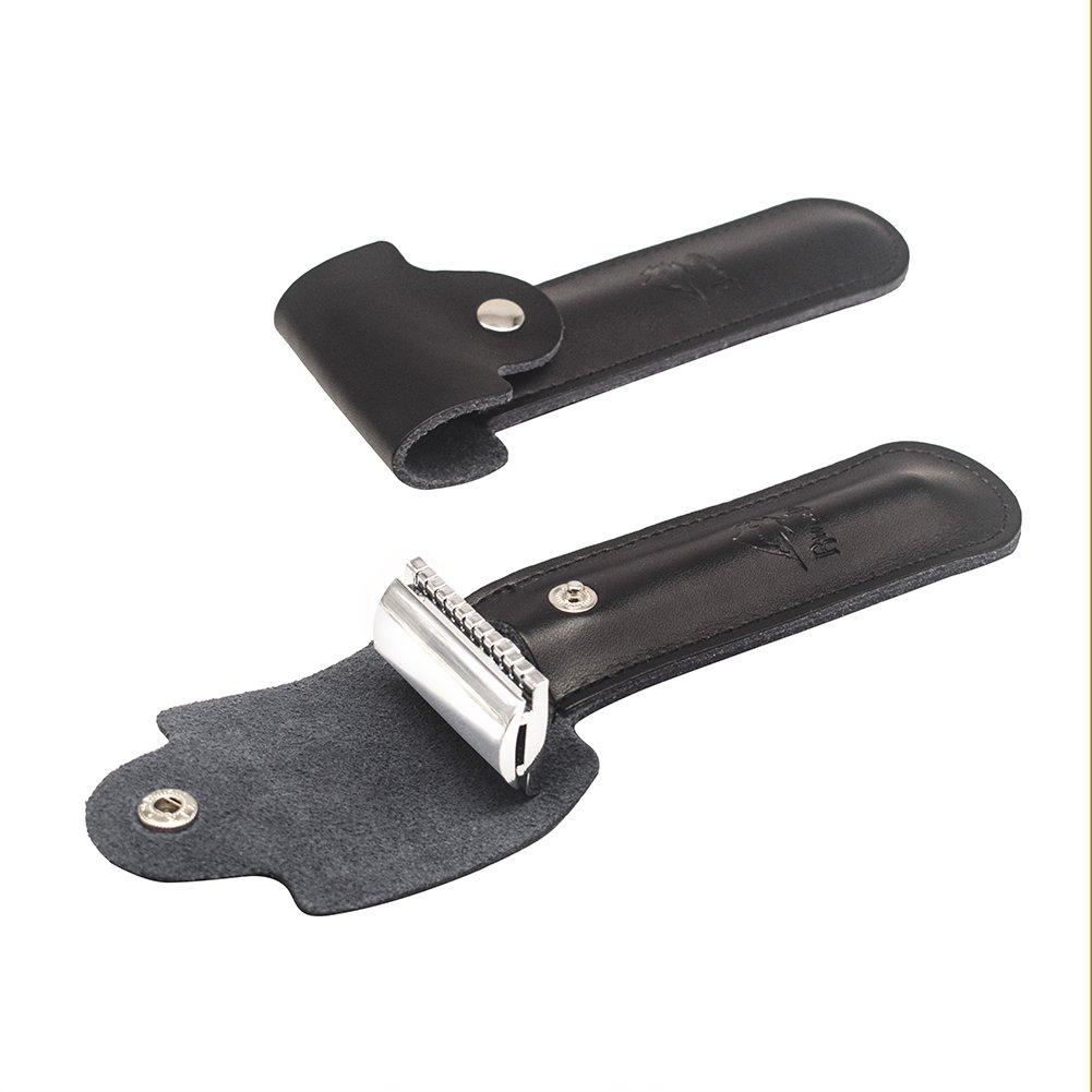 River Lake Leather Case Razor Protective Travel Case for Leather Case Safety Razor's Double Edge Safety Case Cover with Felt Lining from RIVERLAKE