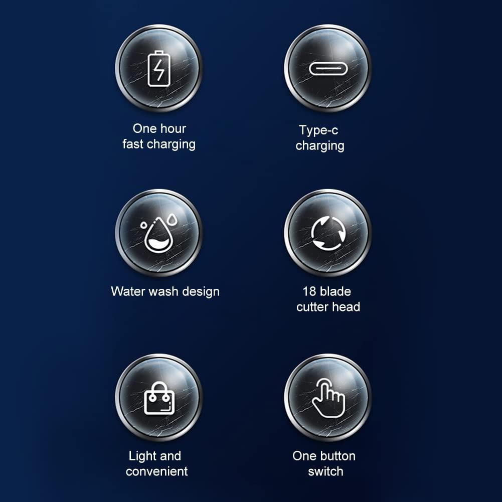 Tookie Tookie Mini Electric Shaver, Portable Automatic Razor For Men, Portable Pocket Shaver, Usb Rechargeable Rotary Shaver For Home, Car, Travel(Black)