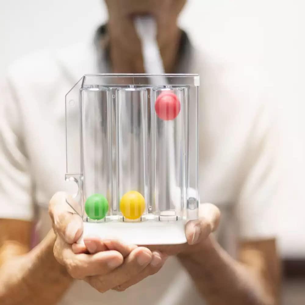 Doctist Doctist Lung Exerciser Respiratory Spirometer for Breathing Exercise Respirometer Washable Hygienic & Detachable Breath Measurement System 3 Ball Respiratory Exerciser 1 Pack