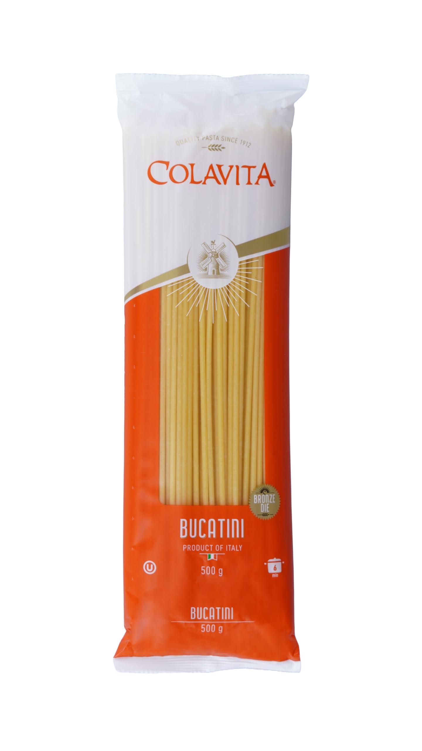 COLAVITA Colavita Bucatini Pasta (500g) | Hard Durum Wheat Pasta | Imported from Italy | Pack of 2