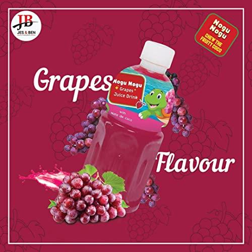 Nogu Nogu Nogu Nogu Grapes Fruit Juice 30% with NATA De Coco 320 ml (Pack of 6)