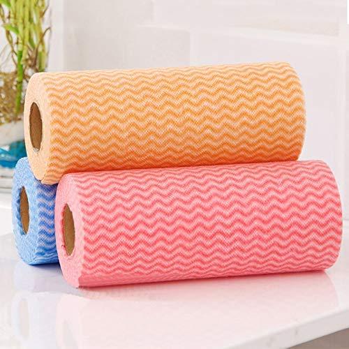 The Craft Store The Craft Store All Purpose 3 Ply Kitchen Roll Cleaning Wipes Washable & Quick-Dry Non-Woven Dish Towel, Dishcloths for Kitchen Cleaning, Super Absorbent Reusable Tissue Roll 80 Pulls/Roll Pack of 2