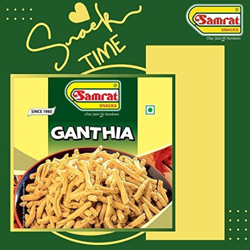 SAMRAT SAMRAT| GANTHIA Finger Food Crispy & Salted Taste Namkeen|Ghar Jaisi Hi Namkeen|Healthy Snacks|Every Day Fresh Indian Snacks |Traditional Indian Snacks| (400G)
