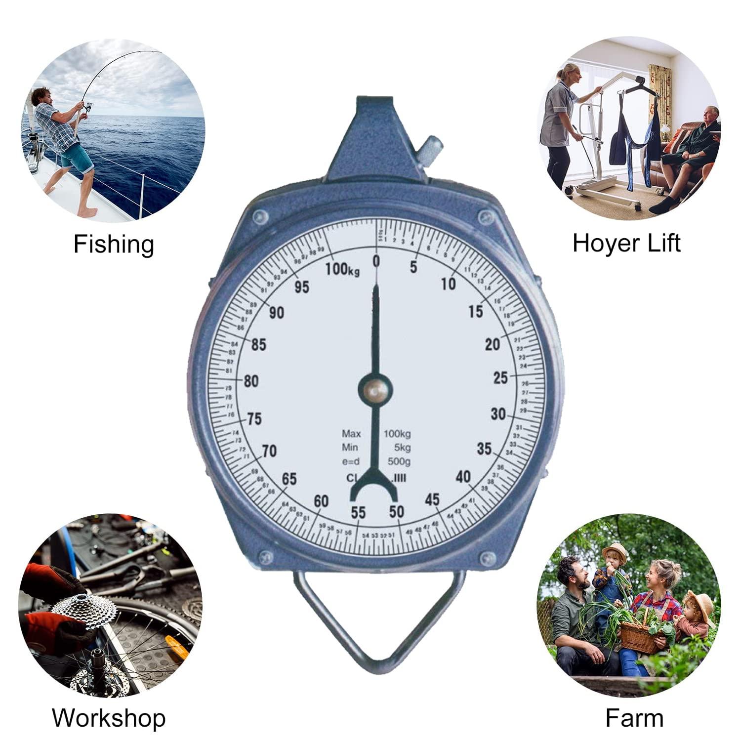 Priya Creation Priya Creation Manual Hanging 100 Kg Weighing Scale Machine Easy To Read Display | Kata 100Kgs Commercial Weight Scale, Analog Scale, Non-Electronic Scale, 100kg Capacity Scale (Grey)