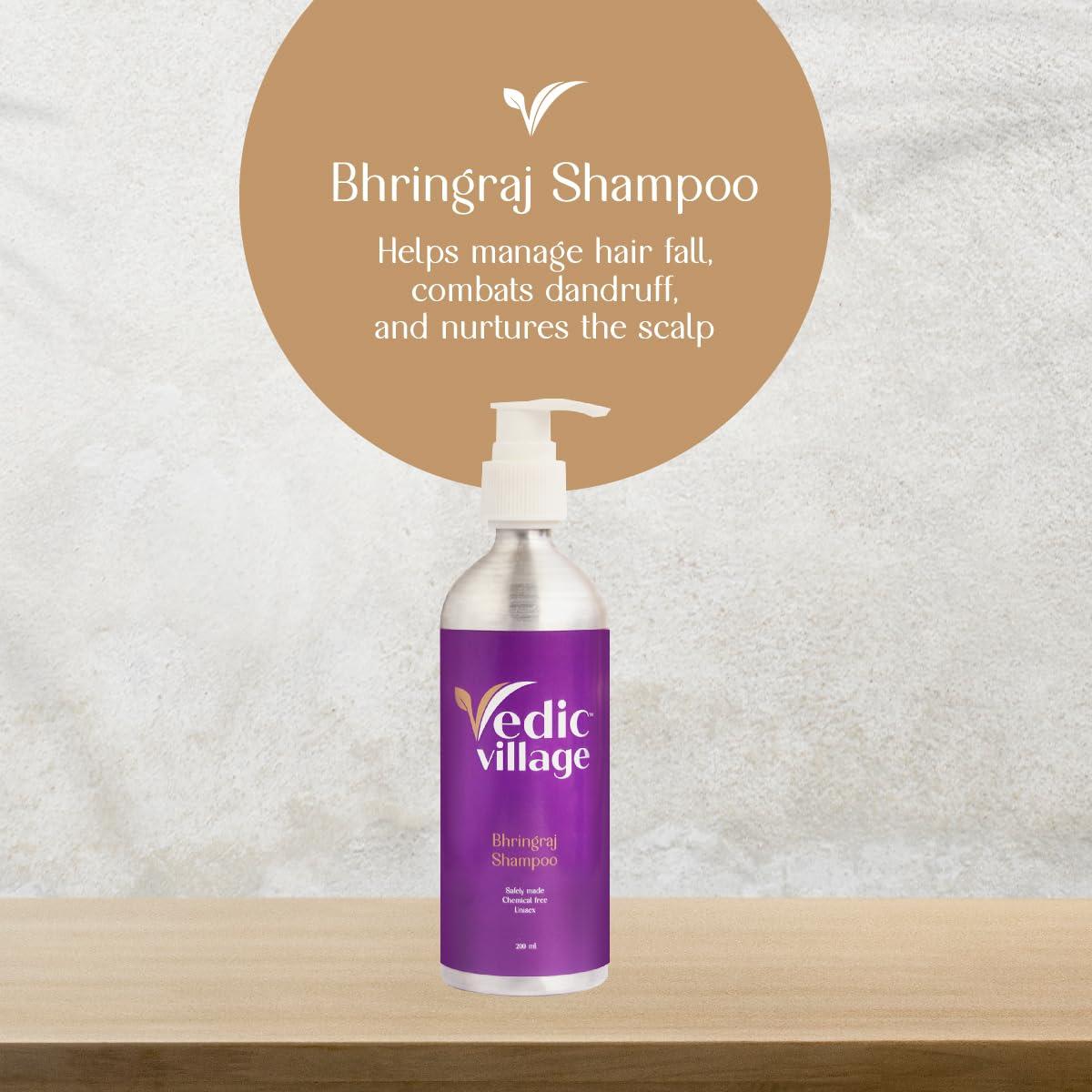 Vedic Village Vedic Village Hair Shampoo 200ML + Kesh Purna Hair Oil 100 ML + Handmade Soap 120GM Combo Pack