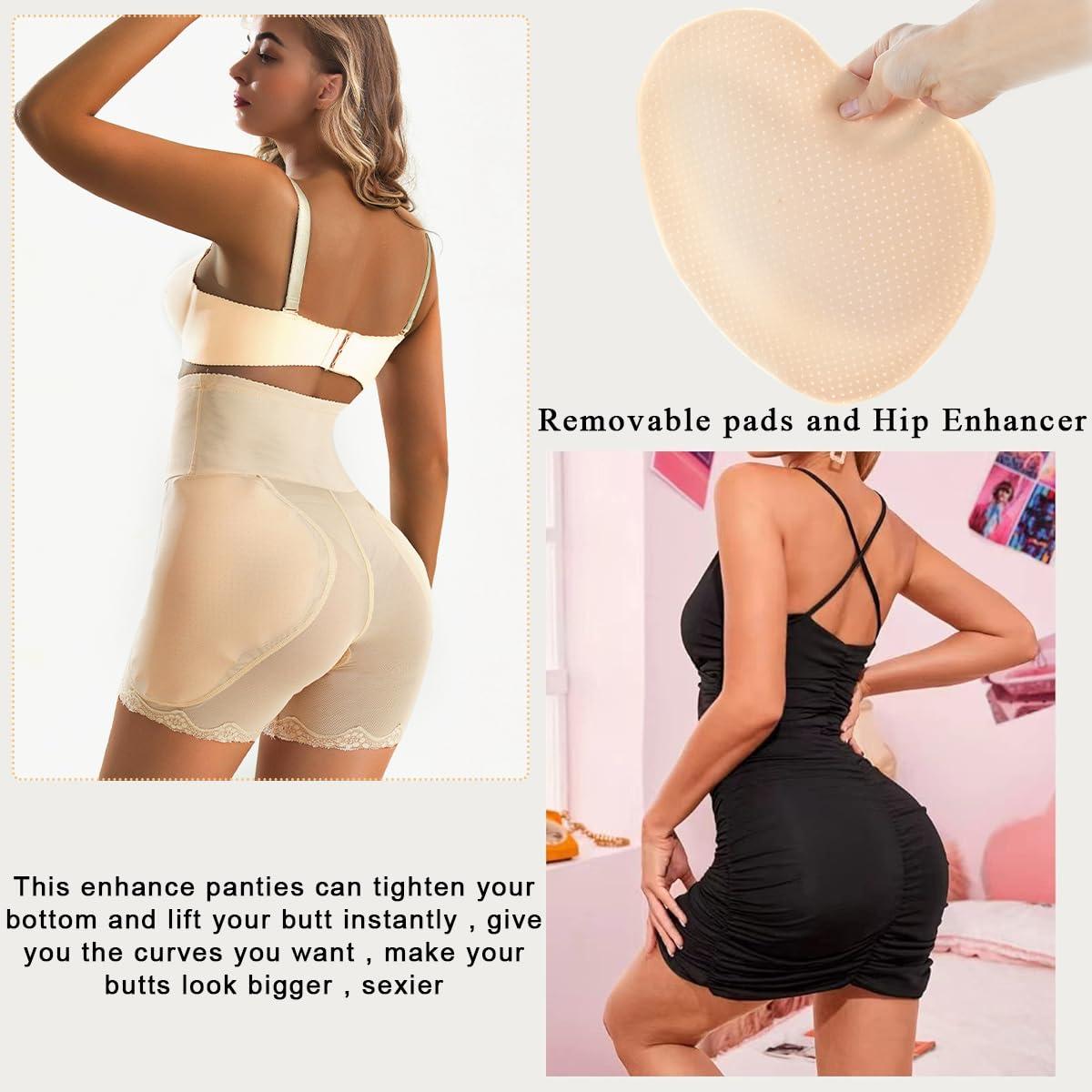 PALAY PALAY Hip Pads for Women Hip Dip Pads, Enhancer Shapewear for Women High Waist Shapewear Butt Lifter Pad Panties, Apricot, L