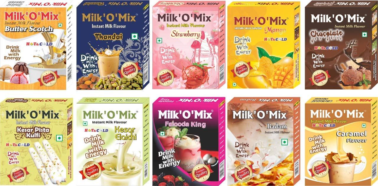 Milkomix Milkomix 10 Different Instant Milk Flavor Powder €“ Pack of 10.