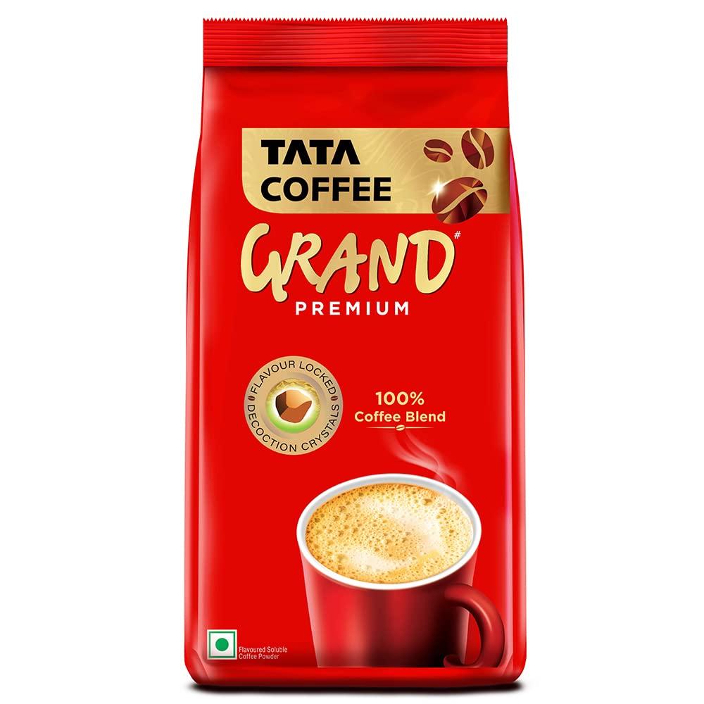 Tata Coffee Grand Tata Coffee Grand Premium Instant Coffee| 200G Pouch, Bag, Powder & Tata Coffee Grand Classic Instant Coffee| With Flavour Locked Decoction Crystals | 95g Jar